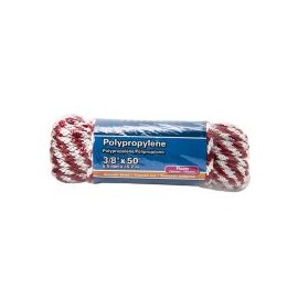 Cuerda de polipropileno 3/8" x 15 m roja/blanco