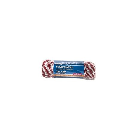 Cuerda de polipropileno 3/8" x 15 m roja/blanco