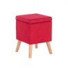 Taburete con almacenamiento rojo