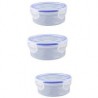 Set de contenedores de clip 3 piezas 800 ml plástico
