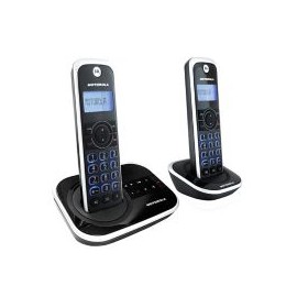 Duo Pack Telefonos inalambricos Motorola con contestadora e identificador de llamadas negro