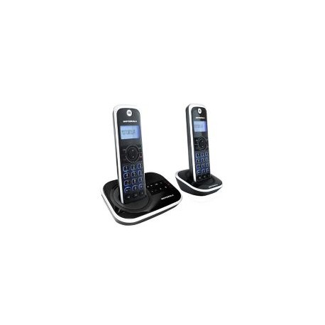 Duo Pack Telefonos inalambricos Motorola con contestadora e identificador de llamadas negro