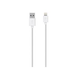 Cable lightning 1.20m Belkin color blanco sincroniza y carga a 2.4 a