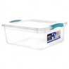 Caja organizadora traslucida de 15 lts con clip de seguridad