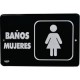 Señal "baños mujeres" placa rígida autoadherible 22.8 x 15.2 cm