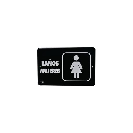 Señal "baños mujeres" placa rígida autoadherible 22.8 x 15.2 cm