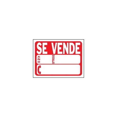 Senal Se Vende Auto color rojo 23x30