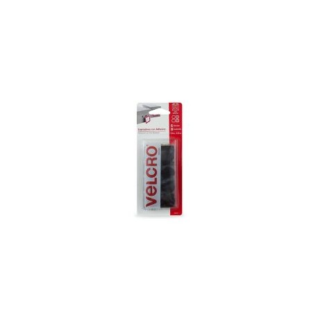 Velcro sujetadores con adhesivo de uso general, 6 círculos, 8 cuadros, 1.9 x 2.2 cm, negro