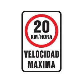 Senal Velocidad Maxima 20Km/Hr