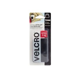 Velcro sujetadores alfa-lok con adhesivo de fuerza extrema, 4 tiras, 7.6 x 2.5cm, negro