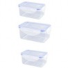Set de contendores de clip 3 piezas 500 ml plástico