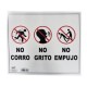 Señal en poster "no corro no empujo no grito" lámina de estireno 40 x 34 cm