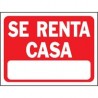 Senal Se Renta Casa color rojo 23x30