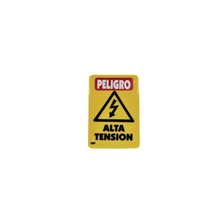 Señal "alta tención" rígida autoadheribla 35 x 24 cm