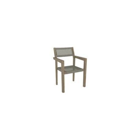 Silla Lugano acacia con ratán