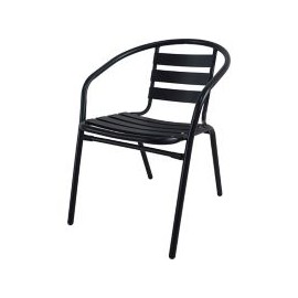 Silla Slat Alum/Metal negra