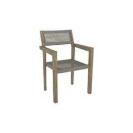 Silla Lugano acacia con ratán