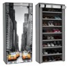 Zapatera 8 repisas tela NY Taxi