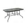 Mesa rectangular con vidrio 140 x 90 cm negra