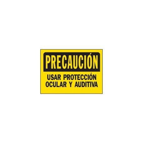 Senal Precaucion Usar Proteccion Ocular/Auditiva