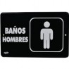 Señal " baños hombres" placa rígida autoadherible 22.8 x 15.2 cm