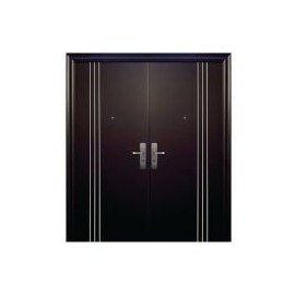 Puerta seguridad 3L Plus chocolate con fijo doble izquierda 170 x 213 cm