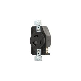 Contacto sencillo industrial 125 V negro