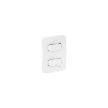 2 Interruptores sencillos 10A 127V~ , producto armado (incluye placa). Color Blanco