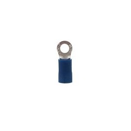 Terminal ojillo tip anillo perno  8 a 10 bar c/aislam vin  azul par cabl calibr 16-14 AWG 22 piezas