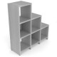 Librero 6 nichos gris