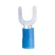 Terminal horquilla tipo "U" perno  8 a 10 bar c/aislam de vin azul p/cabl calibre 16-14 AWG 20 piezas