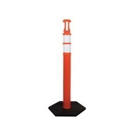 Poste vial naranaja c/base negra protección UV 5.5 k 1.20 m