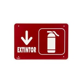 Señal "extintor" placa rígida autoadherible 35 x 24 cm