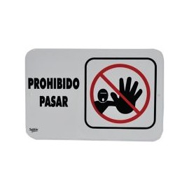 Señal "prohibido pasar" placa rígida autoadherible 22.8 x 15.2 cm