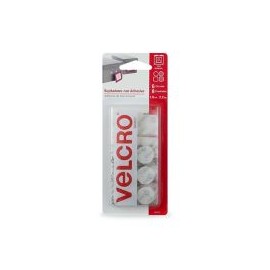 Velcro sujetadores con adhesivo de uso general, 6 círculos, 8 cuadros, 1.9 x 2.2 cm, blanco