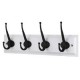 Percha de muro 4 ganchos metal negro