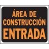 Senal Jumbo Area en Construccion Entrada