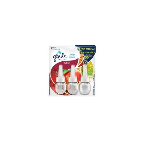 Glade Aceite Repuesto 3 pack Manzana Canela