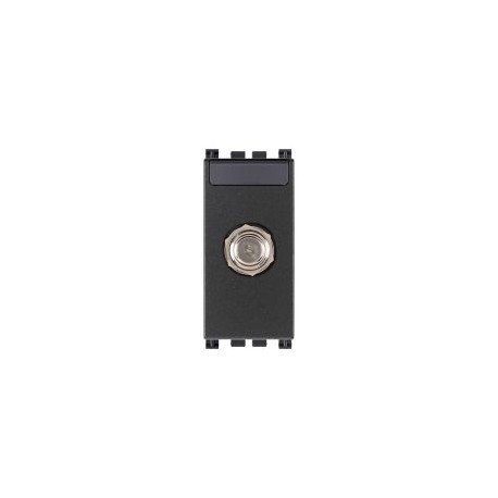 Toma de conector hembra tipo F gris