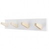 Percha de muro 4 ganchos metal Blanco