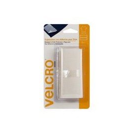 Velcro sujetadores con adhesivo para telas, 1 tira, 15.2cm x 10.1cm, color blanco, adherencia permanente
