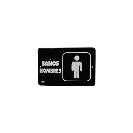Señal " baños hombres" placa rígida autoadherible 22.8 x 15.2 cm