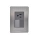 Placa Inox 1 Apagador Y 1 Cont 1.5 Mod