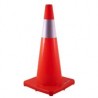 Cono vallen para control vehicular de pvc naranja de 28 in (71.12 cm) con cinta reflejante