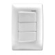 Placa Armada Con 3 Interruptores Sencillos Blanco