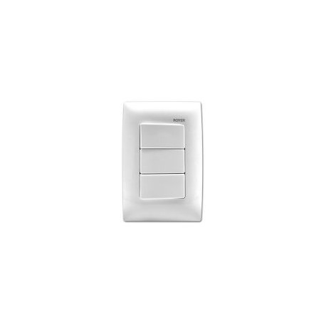Placa Armada Con 3 Interruptores Sencillos Blanco