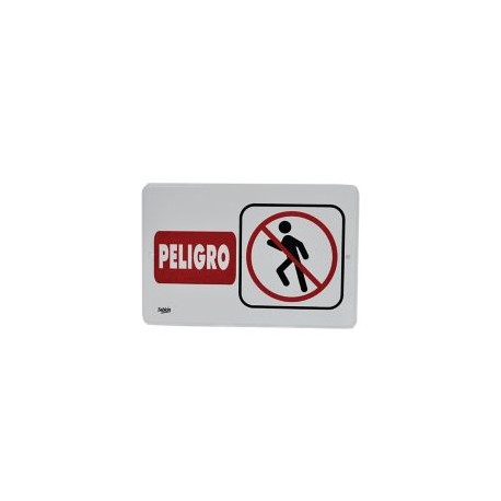 Señal "peligro " placa rígida autoadherible 22.8 x 15. 2 cm