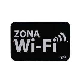 Señal "zona de wi-fi" placa rígida autoadherible 22.8 x 15.2 cm