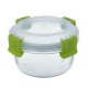Contenedor vidrio clip color redondo 420ml