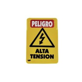 Señal "alta tención" rígida autoadheribla 35 x 24 cm